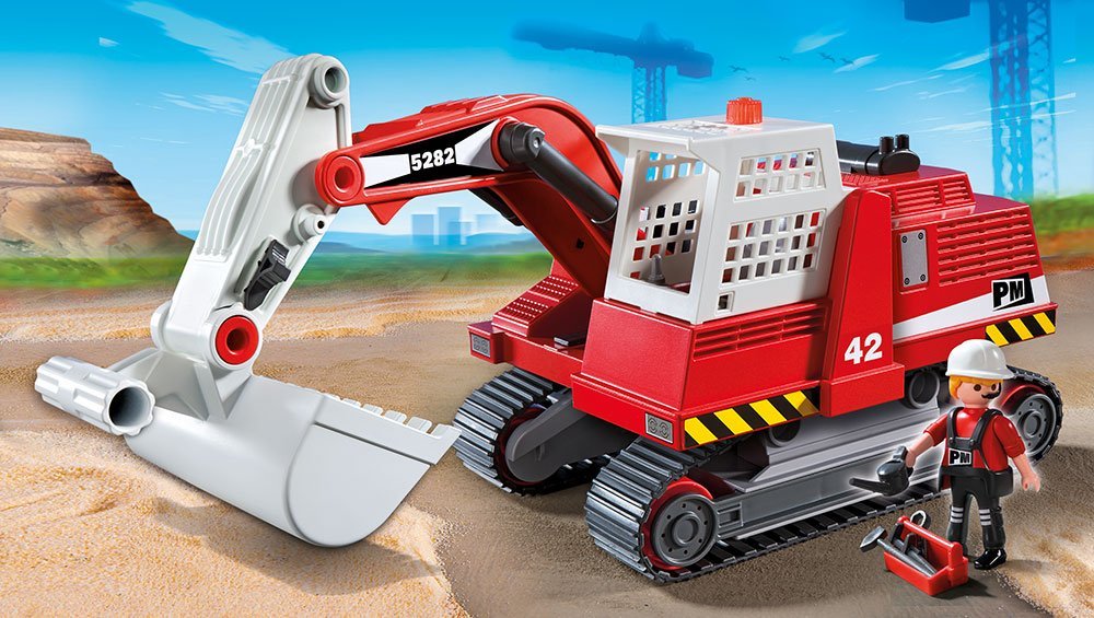PLAYMOBIL 1.2.3 70125 Schaufelbagger Bauarbeiter Baustelle Spielzeug Kinder 